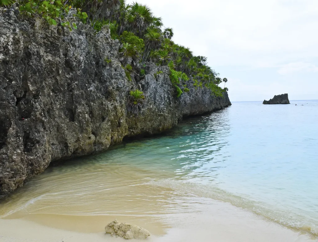 Roatan west bay beach large rock
